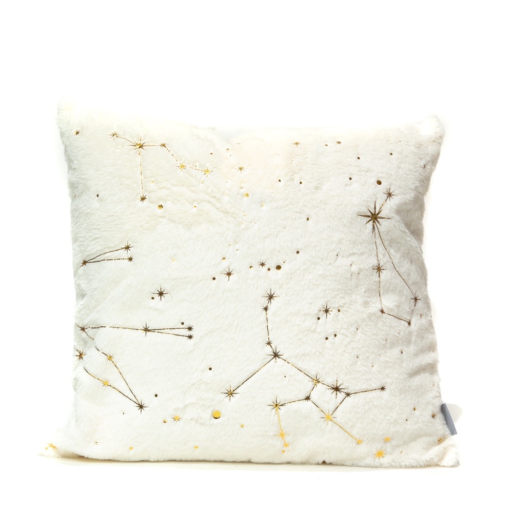 Cozy Zodiac pillow 20”x20” Gold & Ivory- Aviva Stanoff Signature Collection NWT